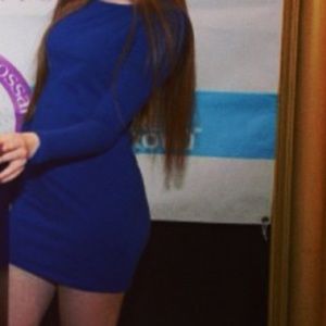 Dark blue dress with strappy back